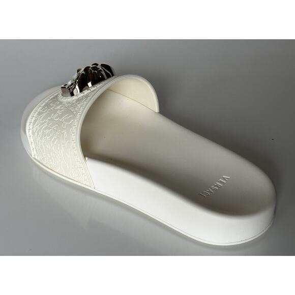 NIB $425 Versace Medusa Head Slides Sandals White 8.5 US (38.5 Eu) DSR262CN IT - Picture 11 of 14